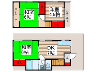 柏市東山戸建の物件間取画像